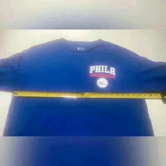 Philadelphia 76ers Men’s Blue Long sleeve Shirt NBA Size XL - Picture 7 of 7